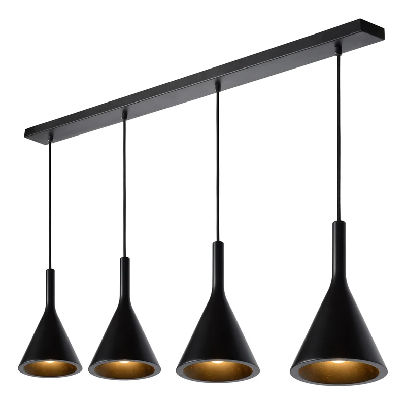 Lucide Gipsy 4-Light Pendant Lamp Black