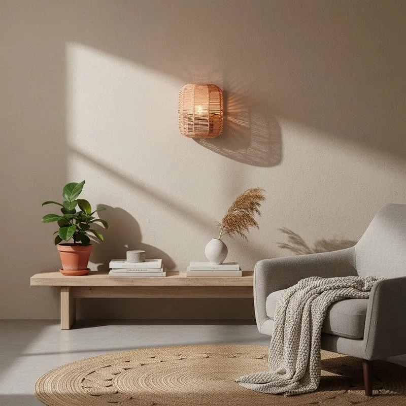 Luminaire Salon Rotin
