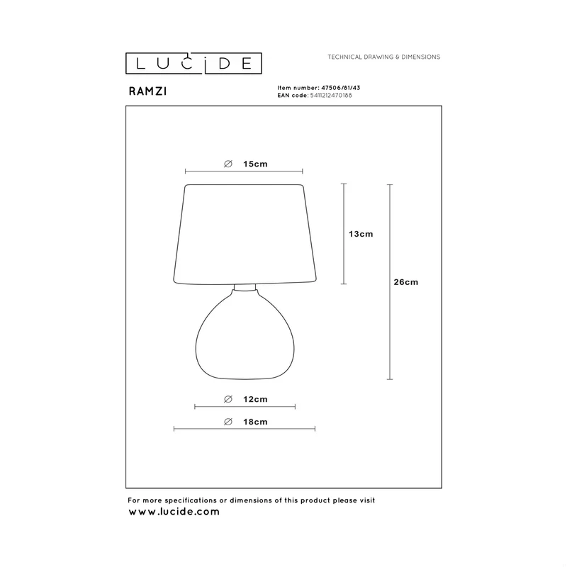 Lucide Ramzi Table Lamp