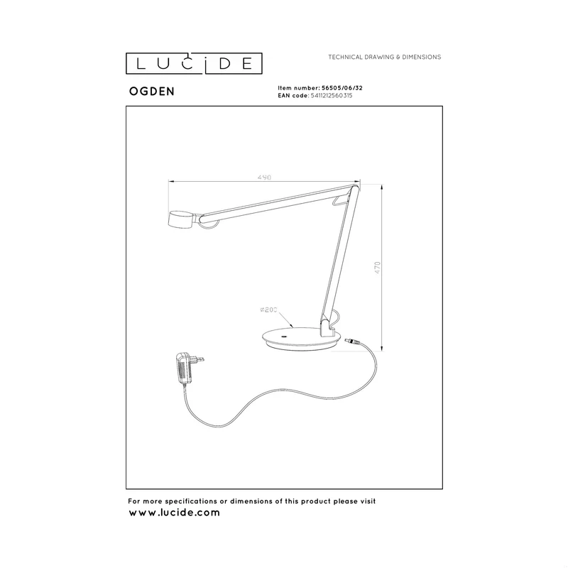 Lucide Ogden Desk Lamp