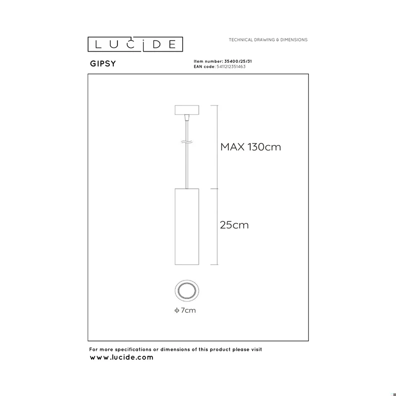 Lucide Gipsy Pendant Lamp