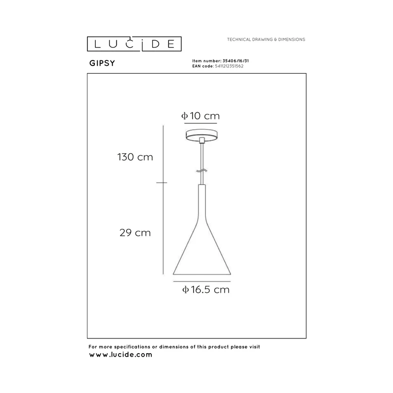 Lucide Gipsy Pendant Lamp