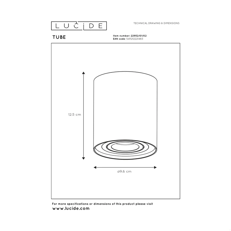 Lucide Tube Recessed Spot