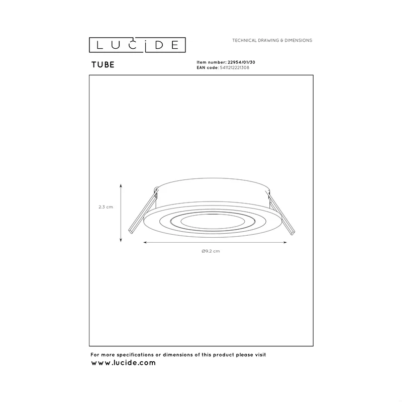 Lucide Tube Recessed Spot