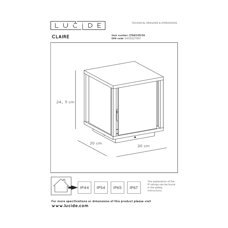 Lucide Claire Bollard Lamp