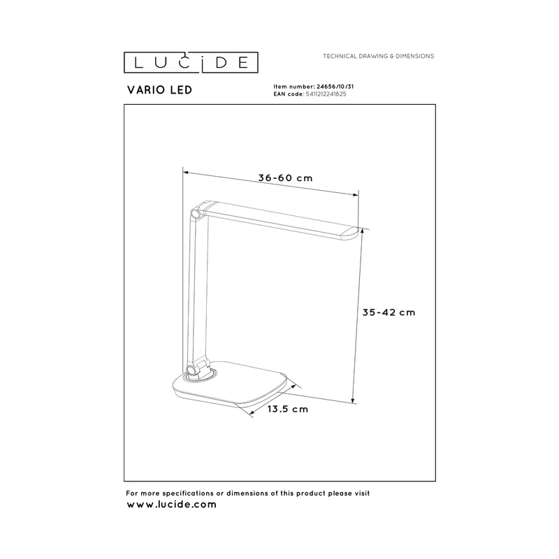 Lucide Vario Led Desk Lamp