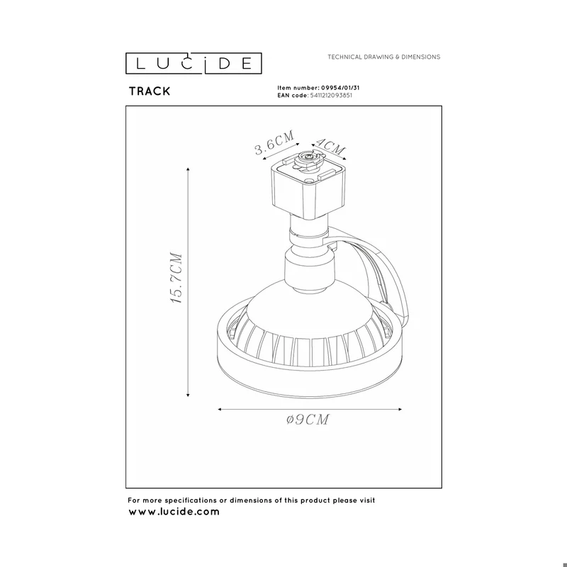Lucide Track Dorian Railspot 1-Phase Track System