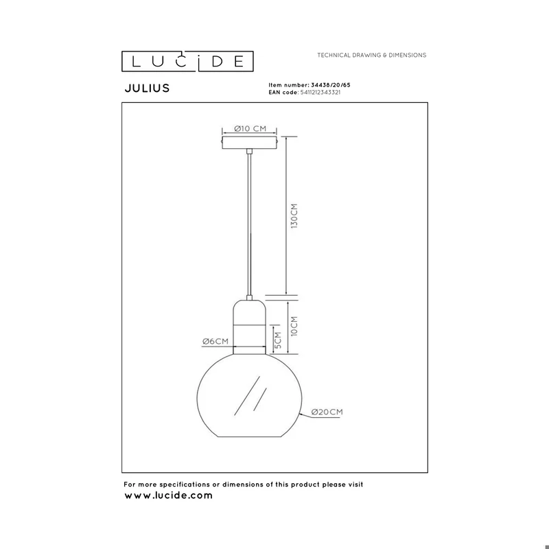Lucide Julius Pendant Lamp