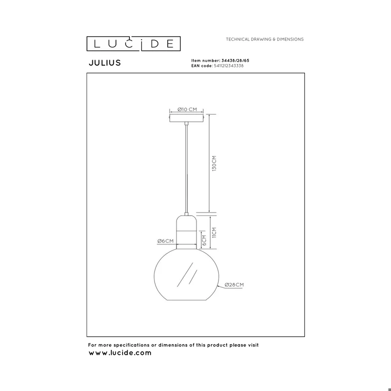 Lucide Julius Pendant Lamp