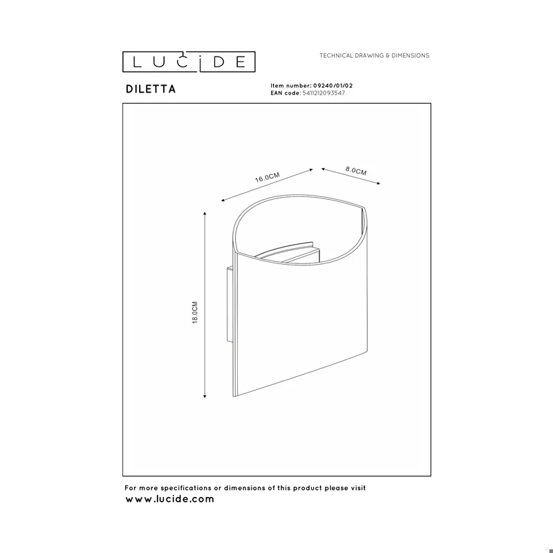 Lucide Diletta Wall Lamp