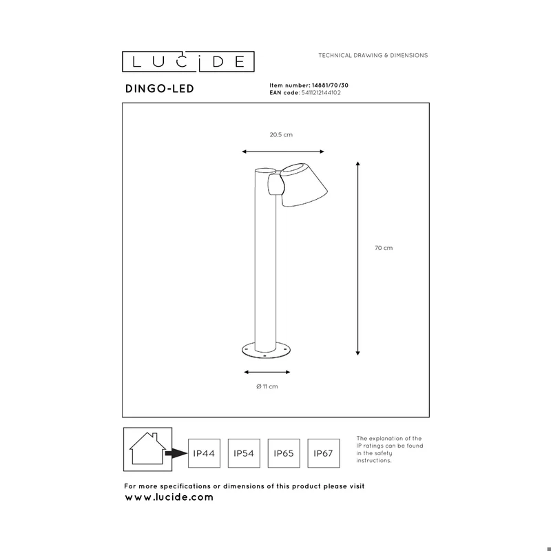 Lucide Dingo LED Bollard Lamp