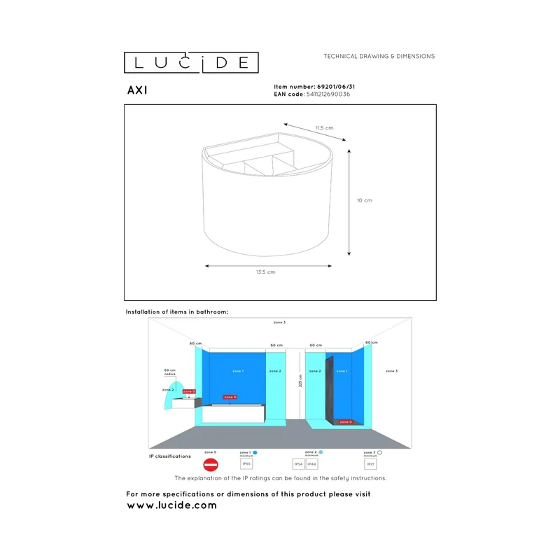 Lucide Axi Wall Lamp