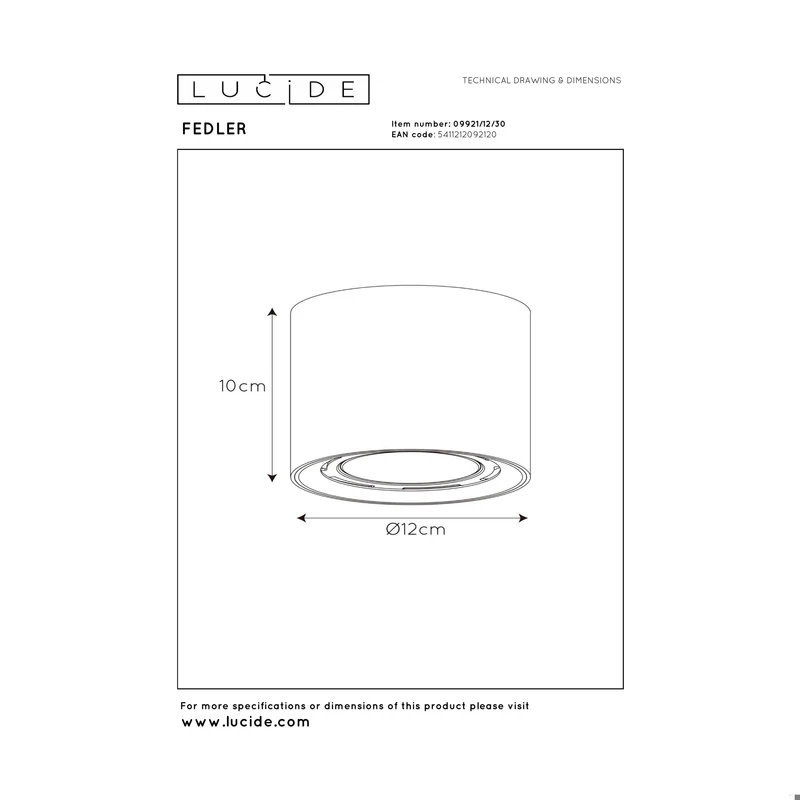 Lucide Fedler Ceiling Spot