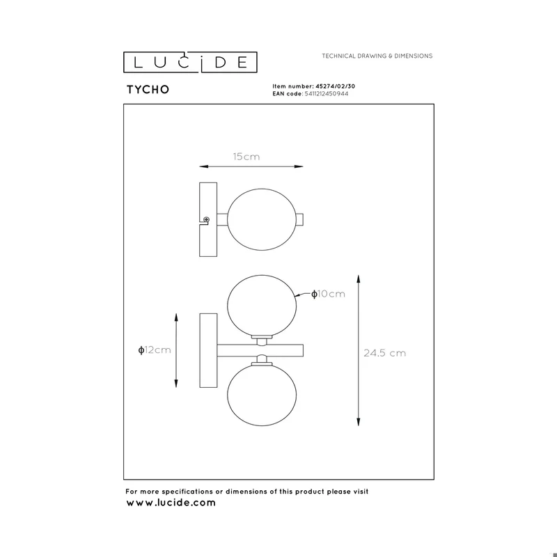 Lucide Tycho Wall Lamp