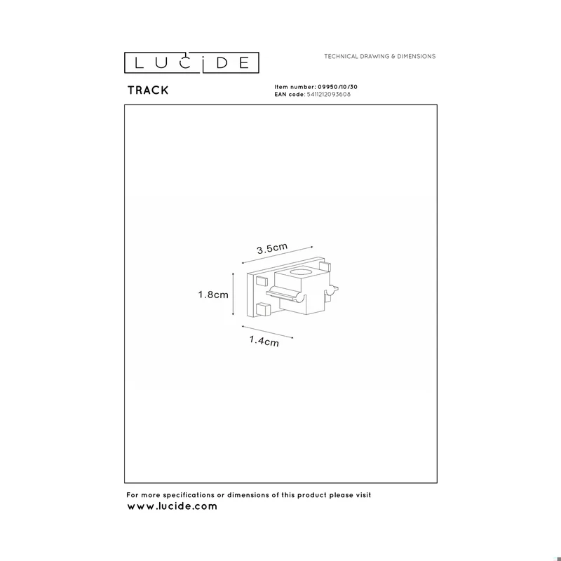 Lucide Track End Cap 1-Phase
