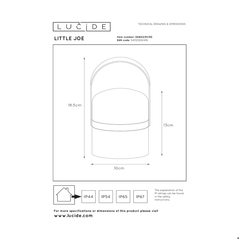 Lucide Little Joe Rechargeable Outdoor Table Lamp