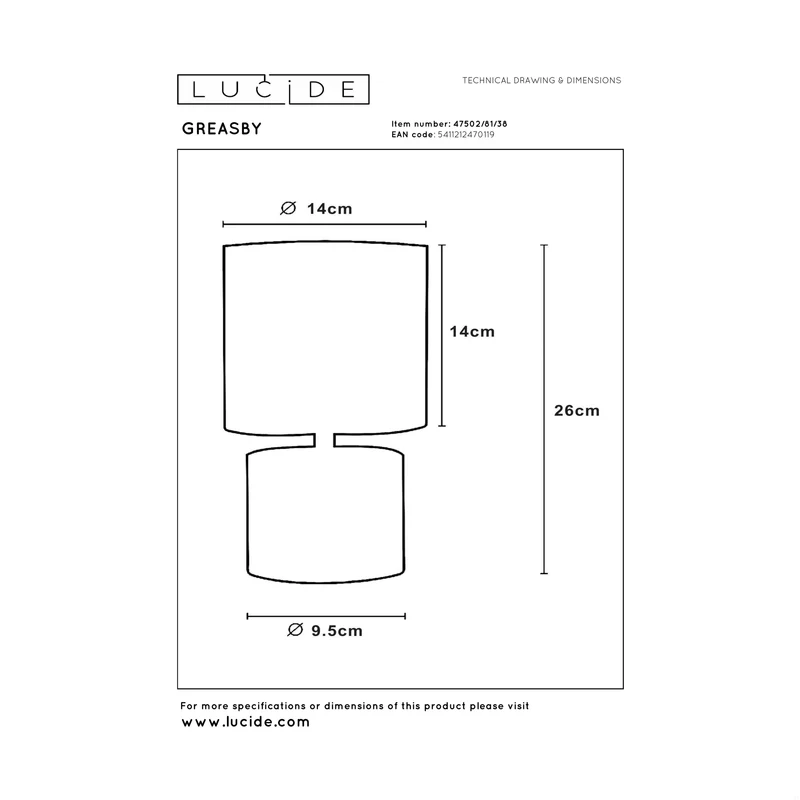 Lucide Greasby Table Lamp
