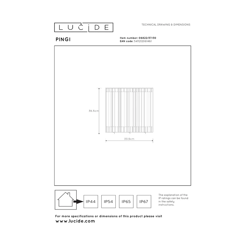 Lucide Pingi Rechargeable Outdoor Floor Lamp