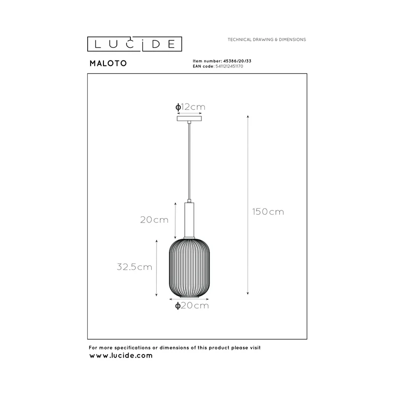Lucide Maloto Pendant Lamp