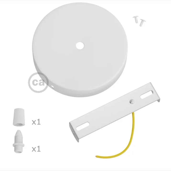 Creative Cables Cylindrical metal ceiling rose kit Matt White