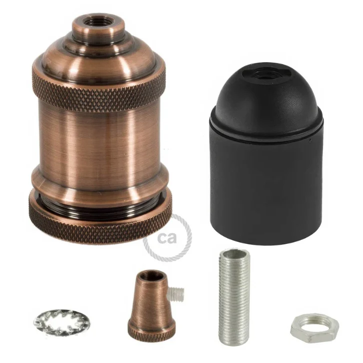 Kit douille E27 en aluminium vintage - Cuivre