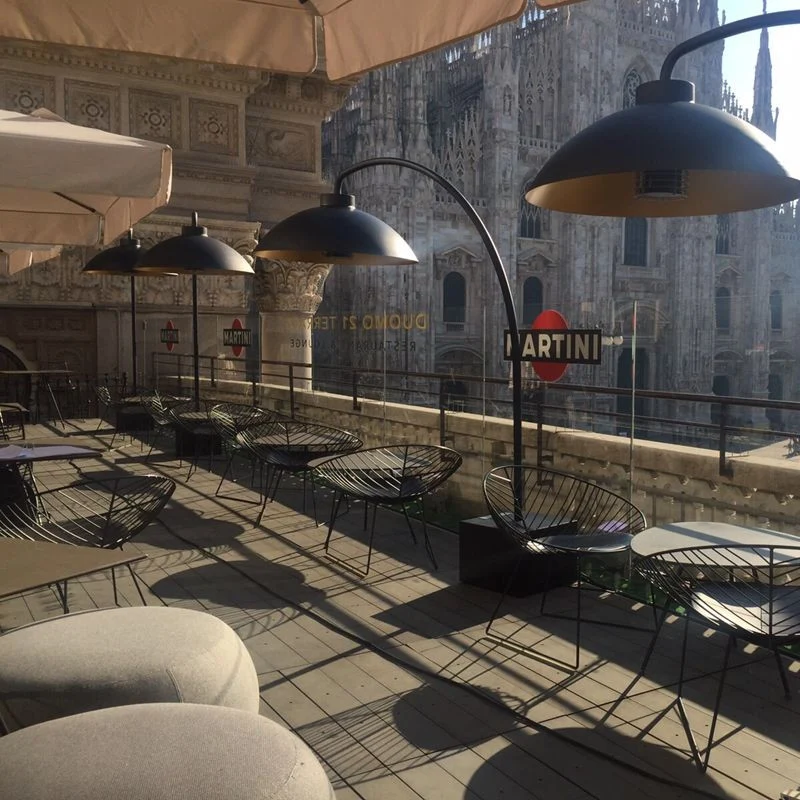 Heatsail Dome Patio Heater + Lamp - Black Version
