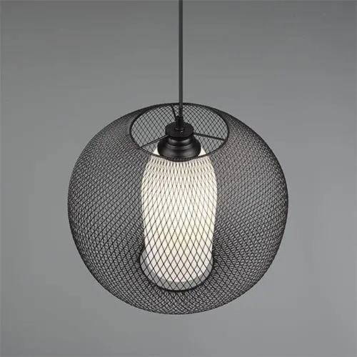 Luminaire Suspendu Noir Industriel