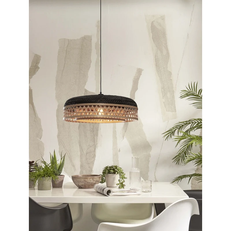 Suspension Bambou Et Blanc