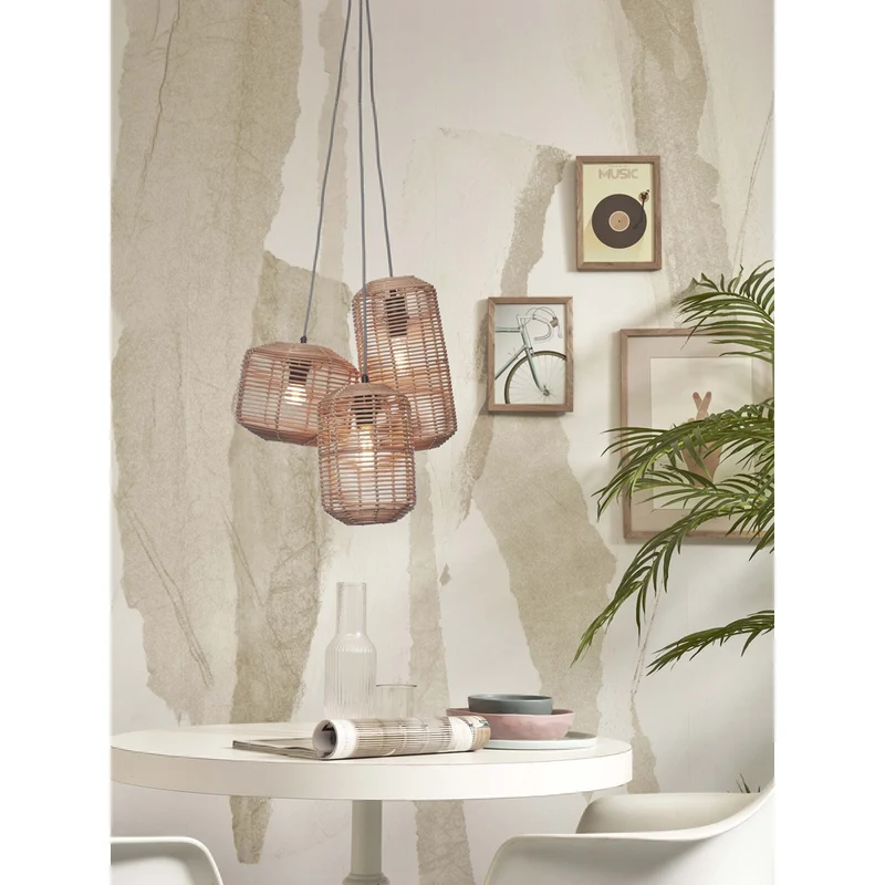 Suspension Rotin Salon