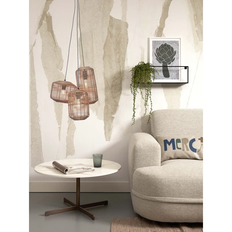 Suspension Rotin Salon
