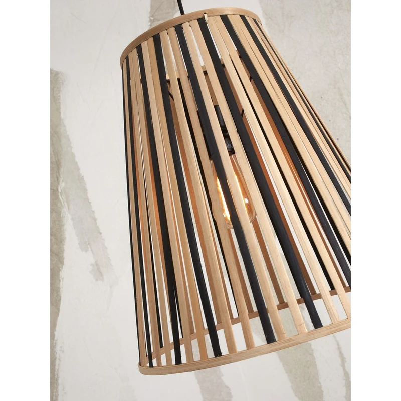 Suspension Bambou Noir Et Naturel