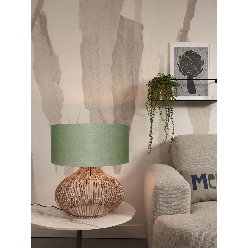 Lampe En Rotin A Poser