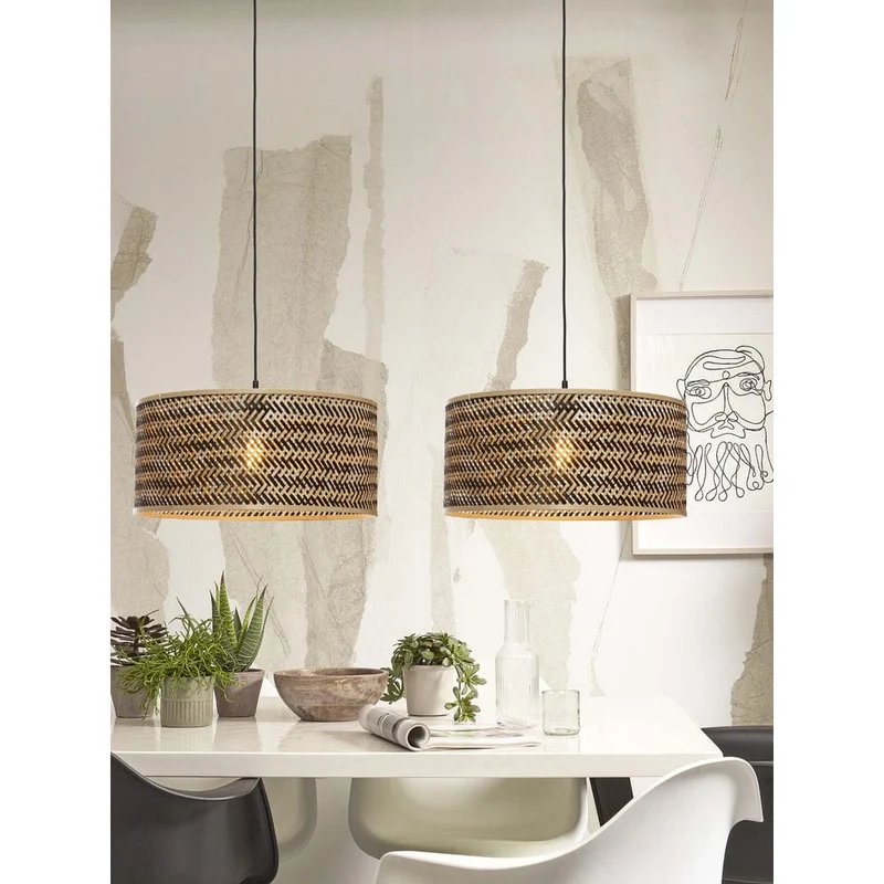Suspension Luminaire Rotin Bambou