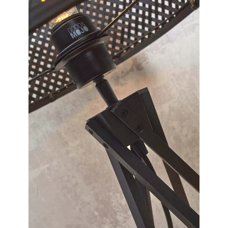 Grand Lampadaire industriel noir sur pied