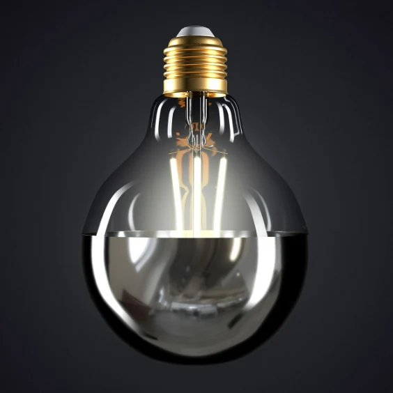 Creative Cables LED Bulb E27 G95 Silver Half Sphere - 806lm 2700K - Dimmable