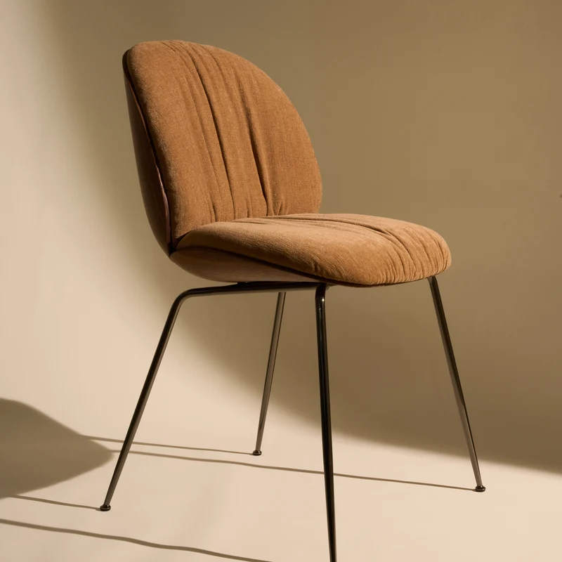Gubi Beetle Soft Dining Chair 3D Veneer - Front Upholstered