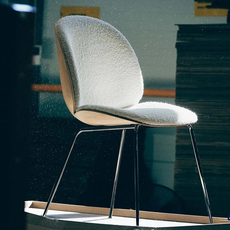 Gubi Beetle Dining Chair 3D Veneer - Front Upholstered
