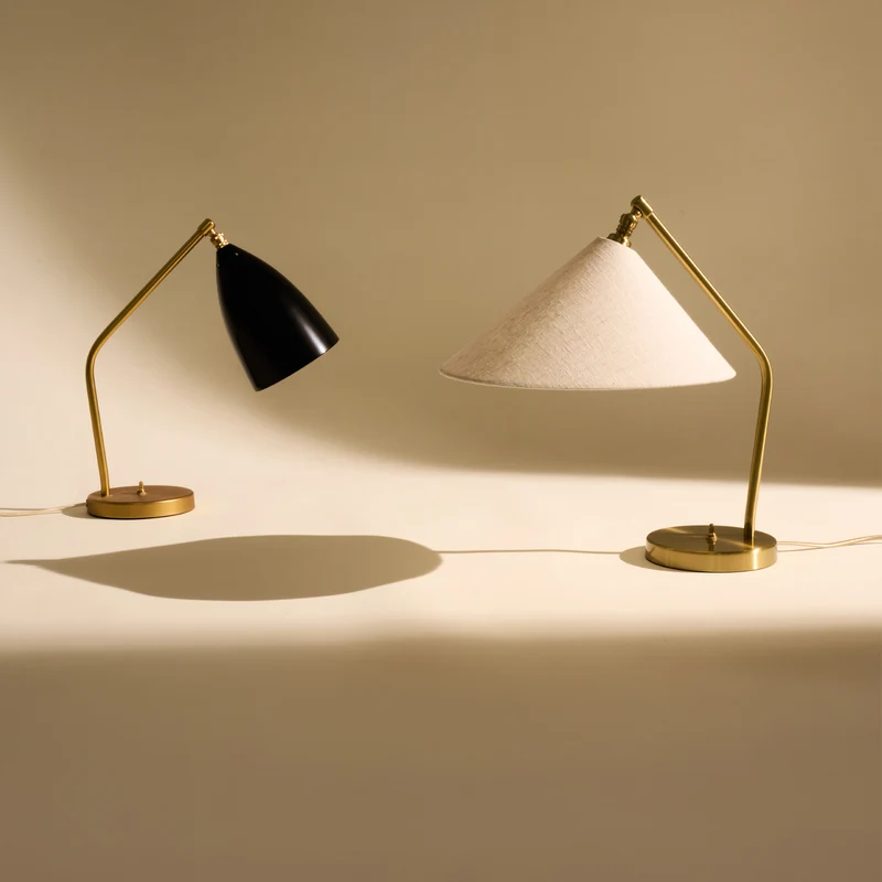 Gubi Gräshoppa Table Lamp with Fabric Shade