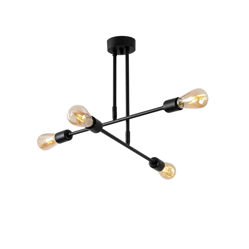 Luminaire Plafonnier Industriel Noir