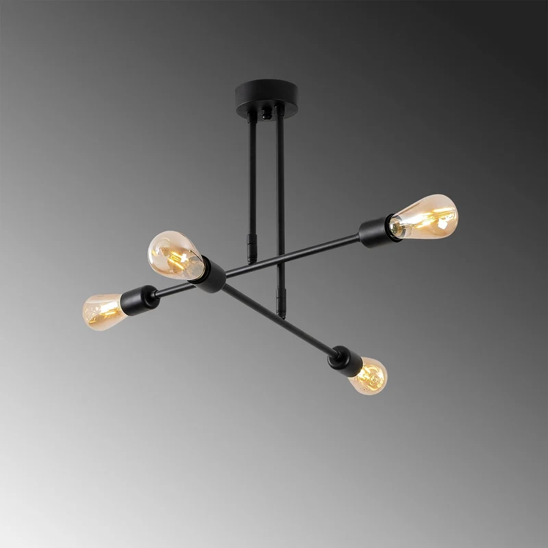 Luminaire Plafonnier Industriel Noir