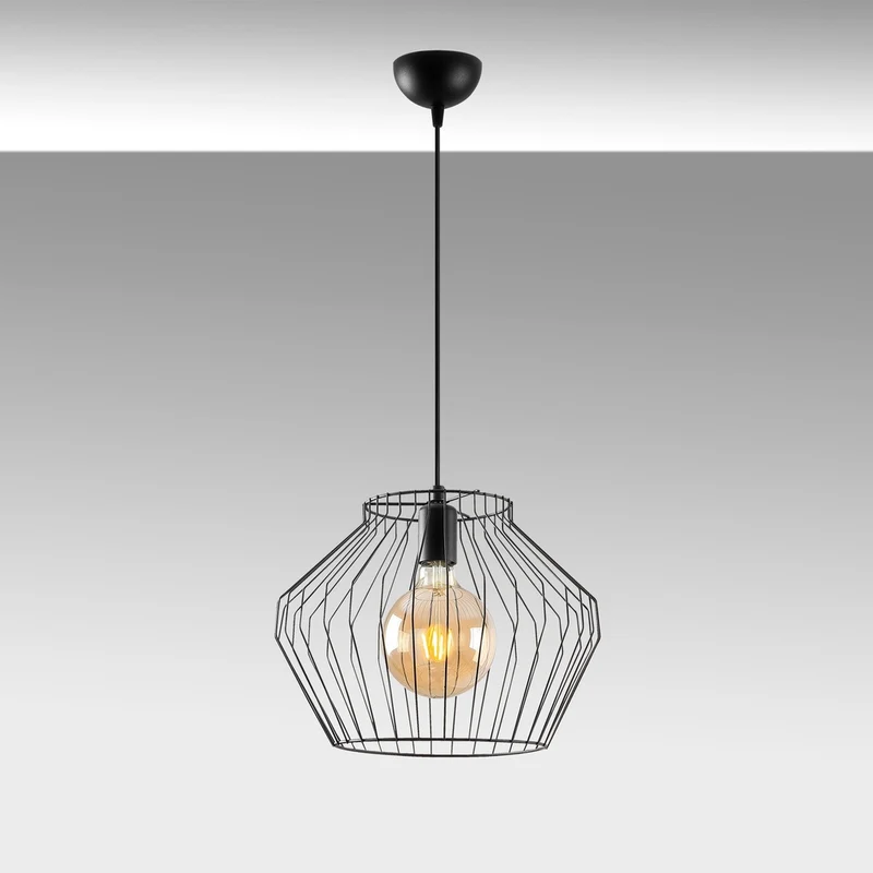 Lampe à suspension en métal noir