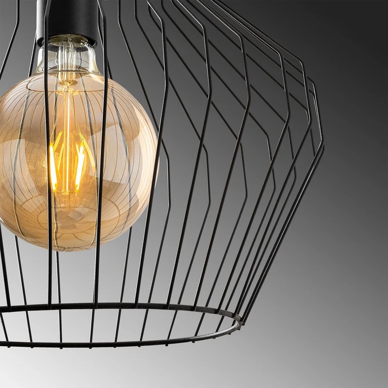 Lampe à suspension en métal noir