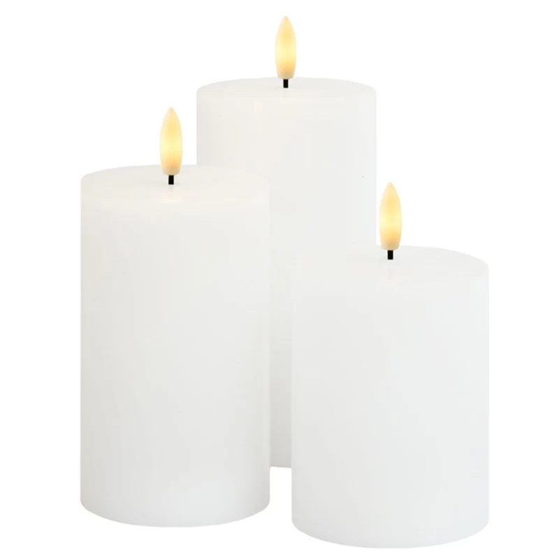 Sirius Sille Rechargeable Pillar Candles - Set of 3