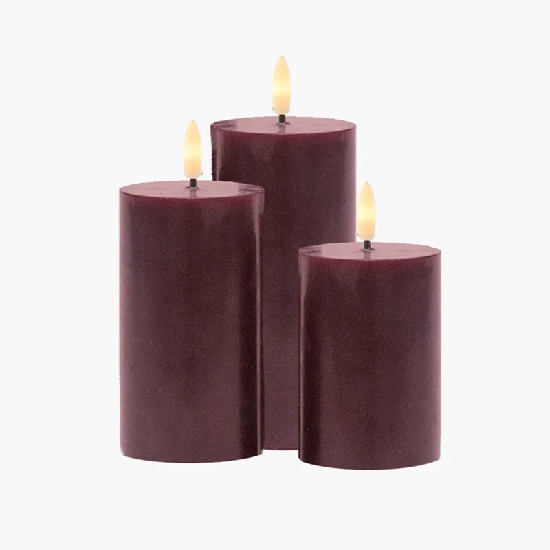Sirius Sille Rechargeable Pillar Candles - Set of 3