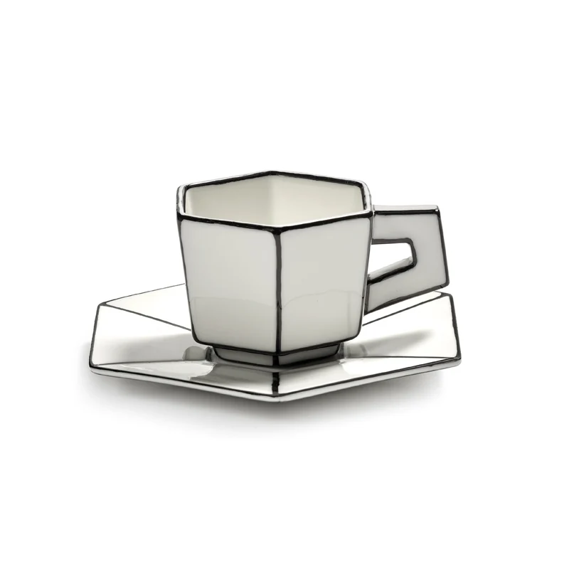 Serax Carte Blanche Espresso Cup with Saucer - Set of 2