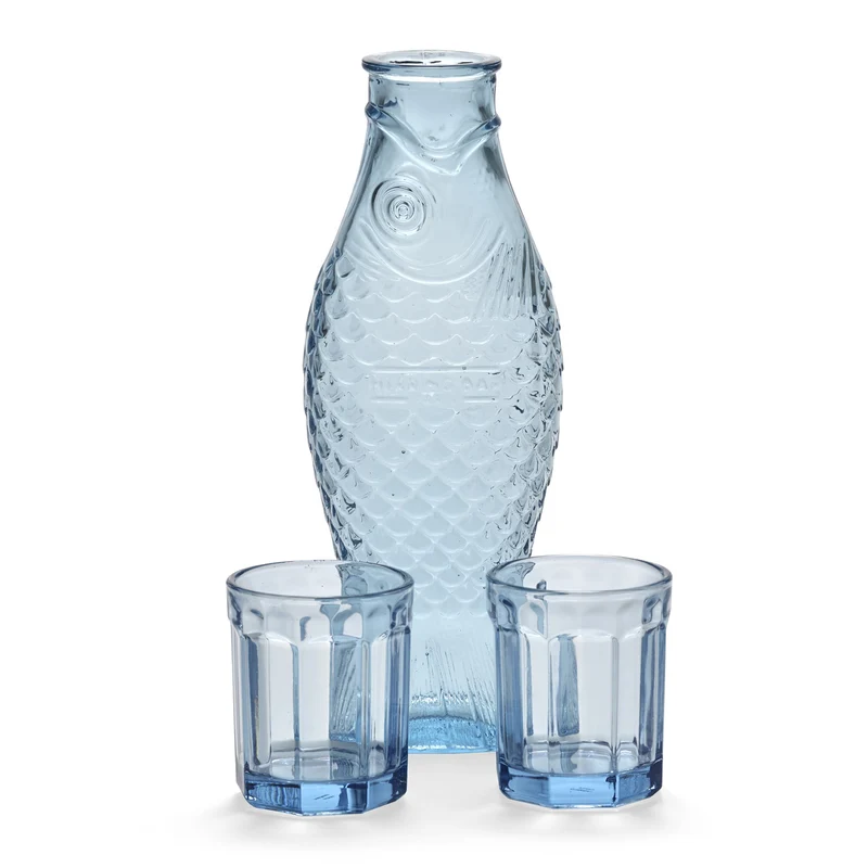 Serax Fish & Fish Set Carafe with 2 Glasses