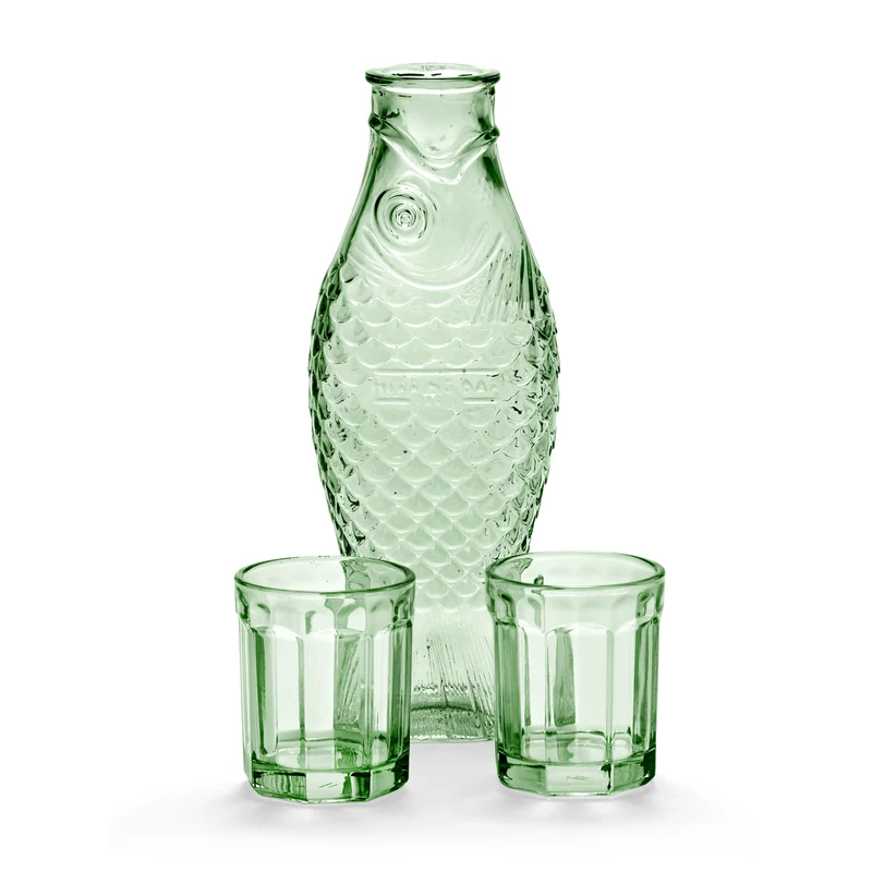 Serax Fish & Fish Set Carafe with 2 Glasses