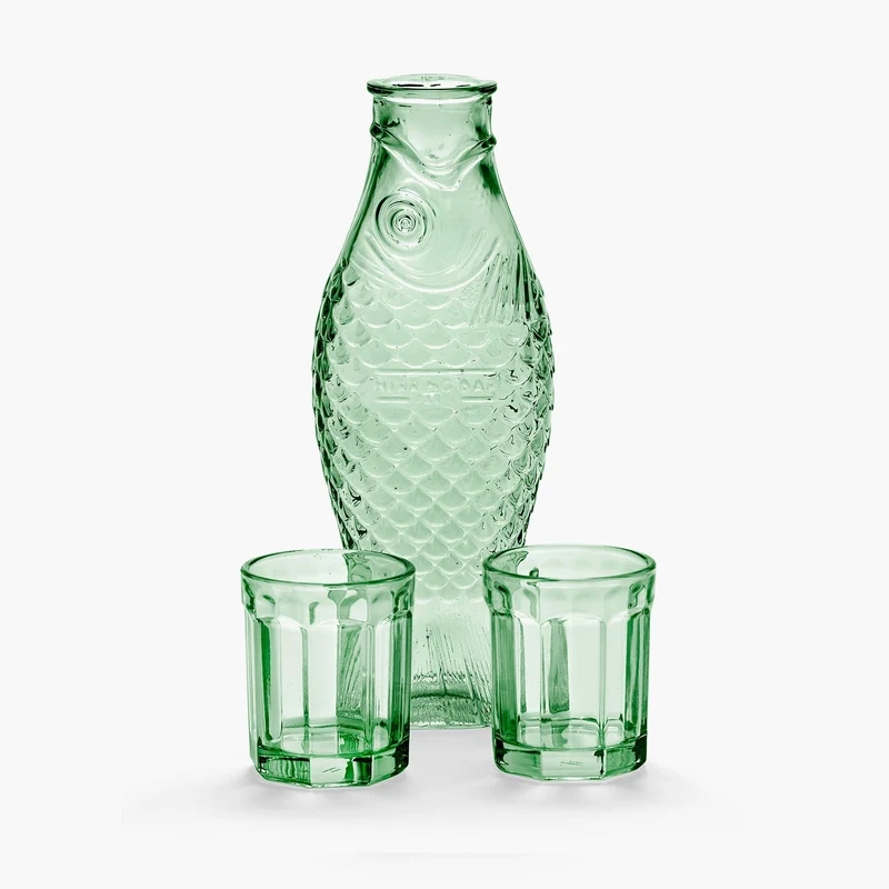 Serax Fish & Fish Set Carafe with 2 Glasses