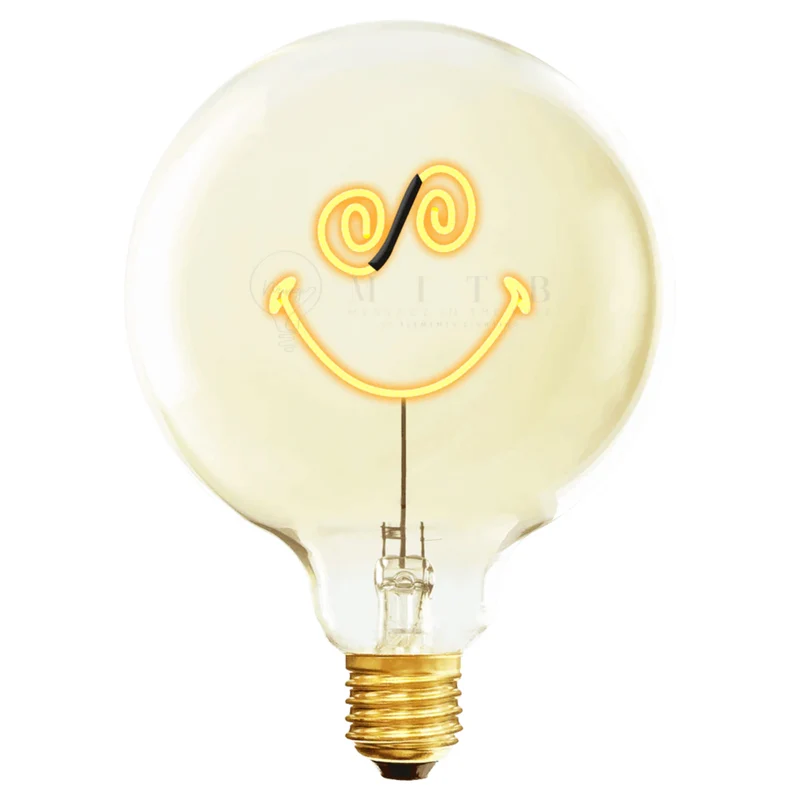 MITB by Elements Lighting Smiley World Confused E27 Bulb