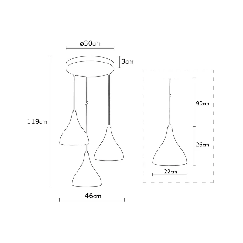 Suspension Luminaire 3 Branches